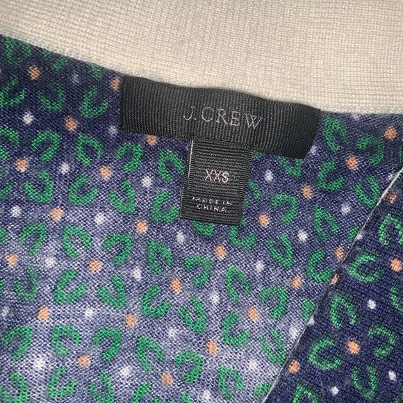 Jcrew merino wool tiger sweater xxs 198$ fall printed luxury fall button cardi - Picture 3 of 7